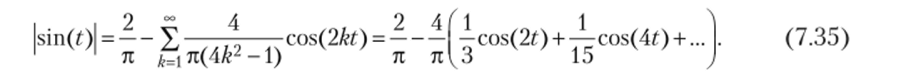 Примечание: здесь принято ф/, = л (а нс ук = 0) из-за использования знака «минус» перед суммой гармоник ряда.