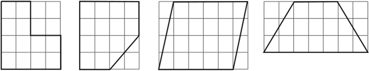 Вычисление площади многоугольников, вершины которых расположены в узлах квадратной сетки.