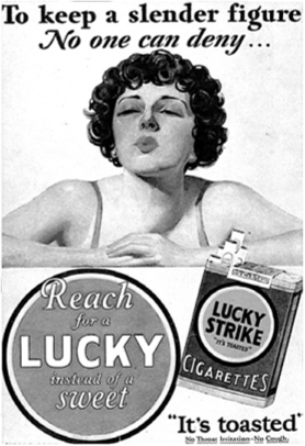 Рекламный плакат сигарет Lucky Strike.