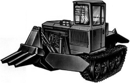 Рис. 9.2. Корчевальная машина км-1 на базе трактора ТДТ-55.