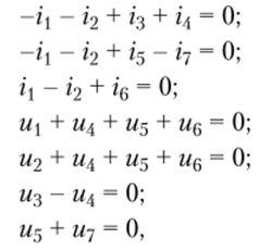 Определение числа независимых узлов и контуров.