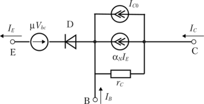 IV5.4. Эквивалентная схема Эберса—Молла для нормального режима работы транзистора (V*,> 0; V." loading=