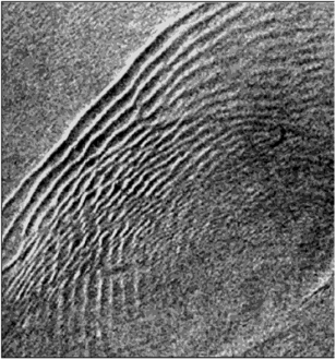 Фрагмент РЛ-изображения внутренних приливных волн, полученного с помощью РСА КА «RADARSAT».