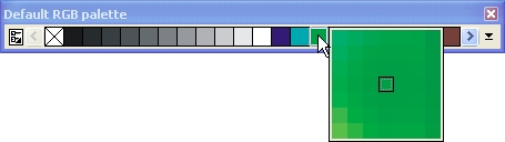 Вторичная палитра оттенков выделенного на экранной палитре цвета.