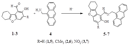 Физико-химические исследования иминов на основе антрацен-9-илметилантрацена.