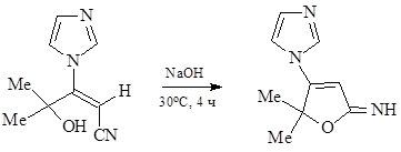 Циклизация аддуктов азолов и б-цианацетиленовых спиртов.