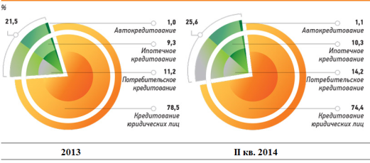 Объем кредитного портфеля по данным отчетности ОАО «Сбербанк».