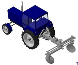 Внешний вид машинно-тракторного агрегата для обработки почвы круговыми площадками.