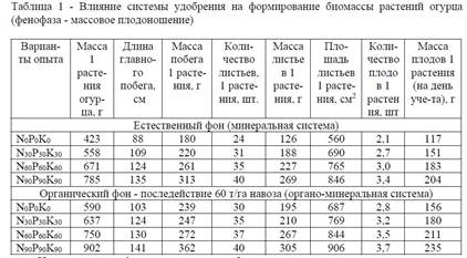Введение. Влияние минерального питания на урожайность и качество огурца на темно-каштановых почвах юго-востока Казахстана.