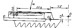 Схема размещения крыльчатки, рабочая кромка ОР в положении 6 (ноль отметка).