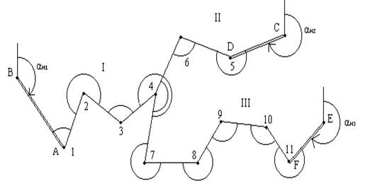 Система линейно-угловых ходов с одной узловой точкой.