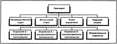 Дивизиональная структура с международным отделением.