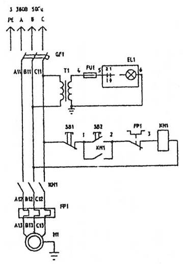 Электрическая схема станков ТШ-1 и ТШ-2.