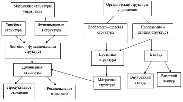 Основные виды организационных структур.