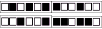 Примеры схем-карточек для заданий па перекодирование зрительной информации в двигательную модальность и наоборот, включающее чередование.