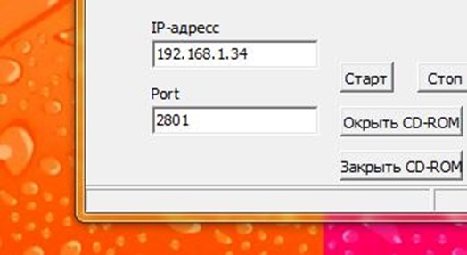 Снимок полей ввода IP-адреса и Порта.