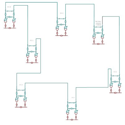 Схема сети энергосистеме варианта №4.