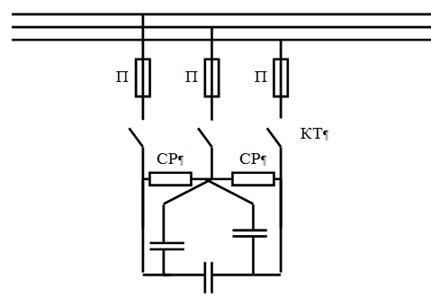 Присоединение батареи конденсаторов на напряжение 0,4 кВ.