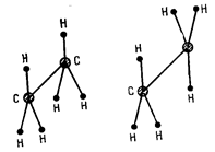 Вращение групп молекулы полимера - смена конформаций в молекуле этанаС2Н6.