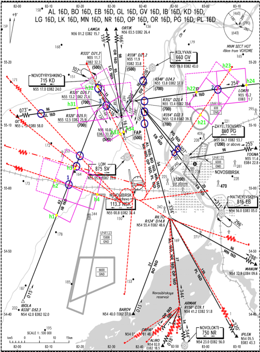 Карта стандартного прибытия по приборам (STAR) ИКАО ВПП 16.
