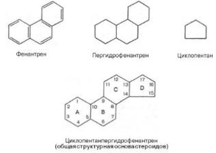 Стероиды - сложные органические соединения, производные замещенного циклопентанпергидрофенантрена.