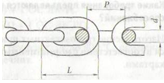 Грузовая цепь:P - шаг; d - диаметр; Lдлина звена.