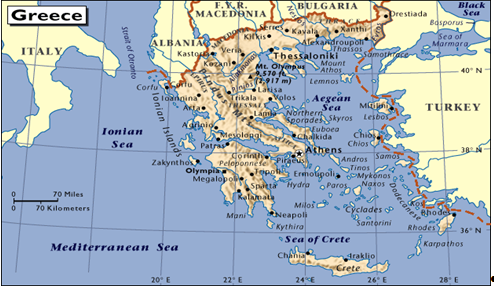 Спорные территории между Грецией и Турцией.