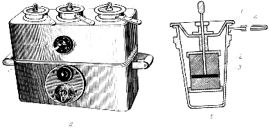 Инфундирный аппарат с электроподогревом (а) и инфундирка с магнитными мешалками (б).