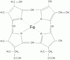 Формула гемоглобина. атомами азота ковалентными и двумя другими.