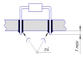 Пример монтажа выводного элемента.
