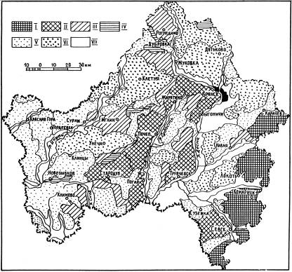 Карта ландшафтов Брянской области.