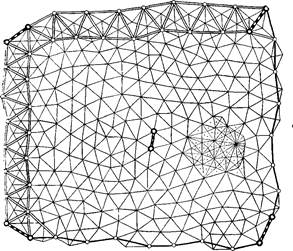 Полигон астрономо-геодезической сети, заполненный триангуляцией 2-го и 3-го классов и пунктами 4-го класса.
