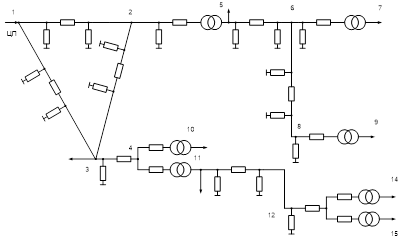 Рис.5. Схема замещения сети.