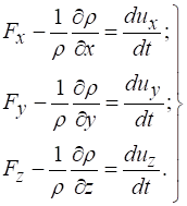Дифференциальные уравнения движения невязкой жидкости (уравнения эйлера).