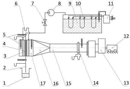 Схема стенда для теплотехнических испытаний радиаторных секций при конденсации теплоносителя.