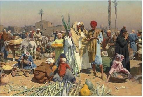 Леопольд Карл Мюллер (1834-1892). Рынок в Нижнем Египте.