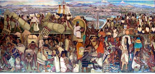 Ривера Д. Из цикла «Доиспанская и колониальная Мексика». Великий город Теночтитлан.1945.
