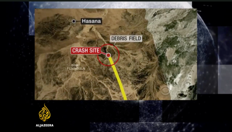 Маршрут А321, потерпевшего крушение 31 октября 2015 года над Синайским полуостровом.