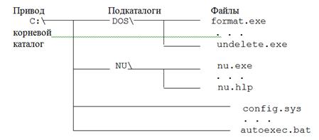 Пример древовидной структуры каталогов и файла.