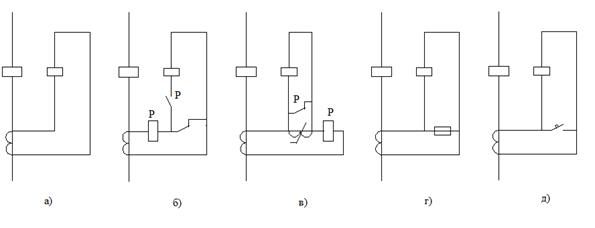 Схема МТЗ с применением встроенных в привод выключателя ВН расцепителей максимального тока.