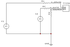 Схема измерения сток-затворной характеристики полевого транзистора с управляющим pn переходом в программе Sуstem Vision.