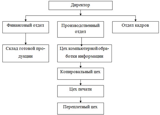Организационная структура предприятия Типография «Радуга».