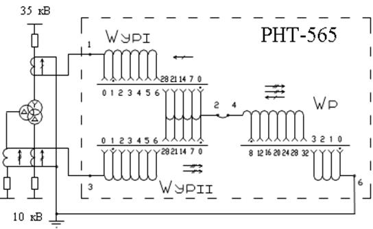 Расчёт токовой дифференциальной токовой защиты с реле типа РНТ-565.