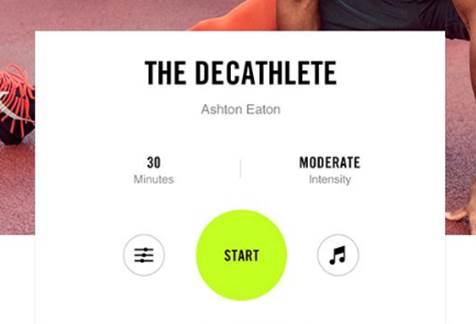 Снимок с экрана приложения Nike + Your Ultimate Personal Trainer.