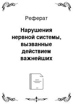 Реферат: Нарушения нервной системы, вызванные действием важнейших этиологических факторов