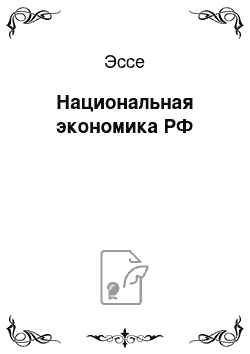 Эссе: Национальная экономика РФ