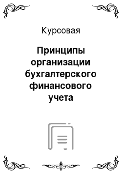 Курсовая: Принципы организации бухгалтерского финансового учета