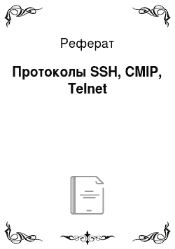 Реферат: Протоколы SSH, CMIP, Telnet