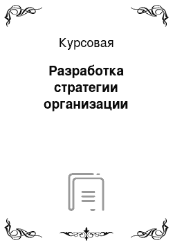 Курсовая: Разработка стратегии организации