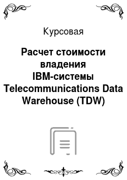 Курсовая: Расчет стоимости владения IBM-системы Telecommunications Data Warehouse (TDW)